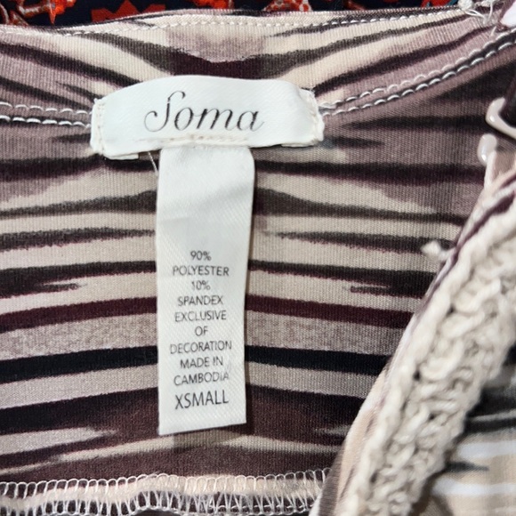 SOMA Boho Maxi Dress Size Extra Small Crochet Trim Removable Straps - Picture 12 of 13